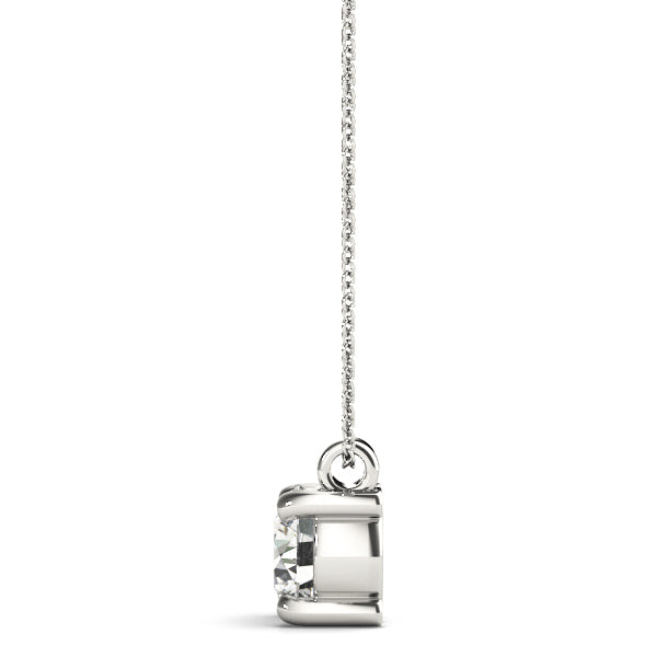 14K White Gold Pendants Solitaires With 0.75 TCW Diamond (Lab Grown VS-SI1, E/F/G)