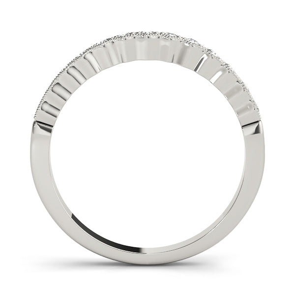 14K White Gold Wedding Band With 0.07 TCW Diamond (Lab Grown VS-SI1, E/F/G)