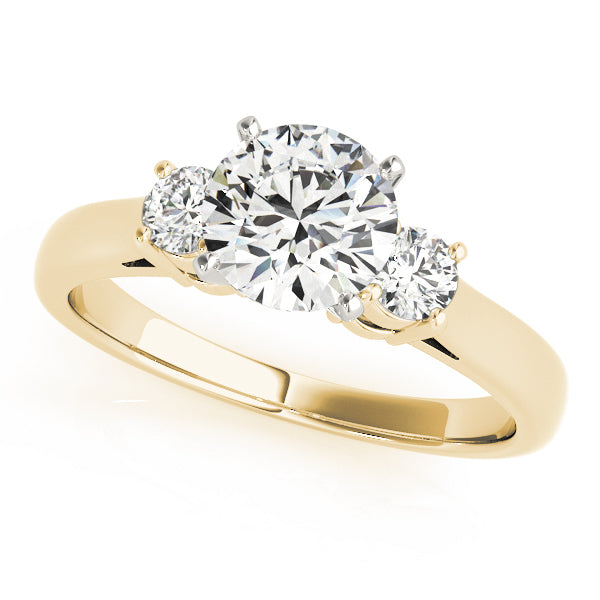 14K White Gold Engagement Rings 3 Stone Round With 0.24 TCW Diamond (Lab Grown VS-SI1, E/F/G)