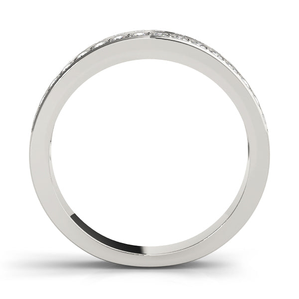 14K White Gold Wedding Bands Prong Set With 0.54 TCW Diamond (Lab Grown VS-SI1, E/F/G)