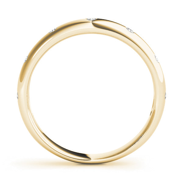 14K Yellow Gold Wedding Bands Bezel Set With 0.10 TCW Diamond (Lab Grown VS-SI1, E/F/G)