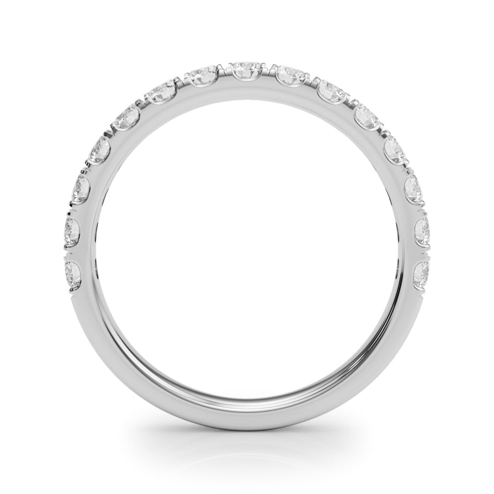 14K White Gold Lab Grown Diamond Half Way Around Band With 0.78 TCW Diamond (Lab Grown VS-SI1, E/F/G)
