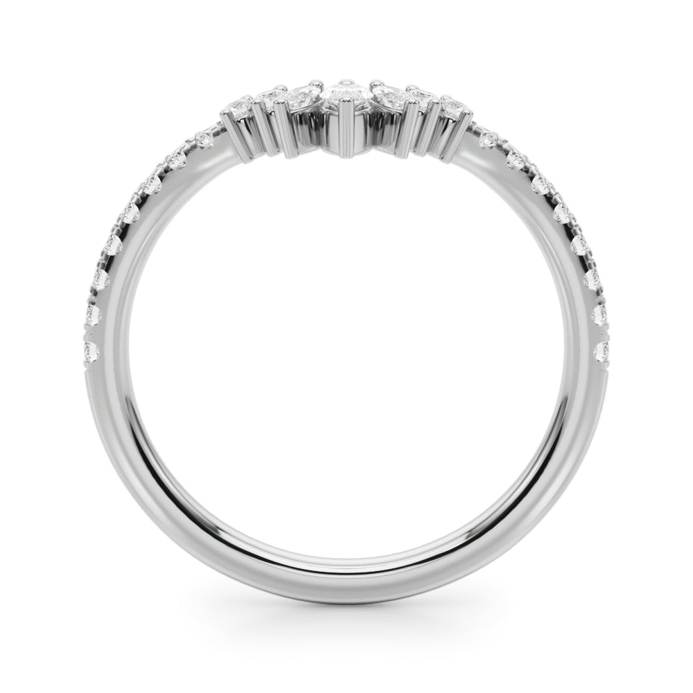 14K White Gold Lab Grown Diamond Fashion Ring Marquise & Round With 0.27 TCW Diamond (Lab Grown VS-SI1, E/F/G)