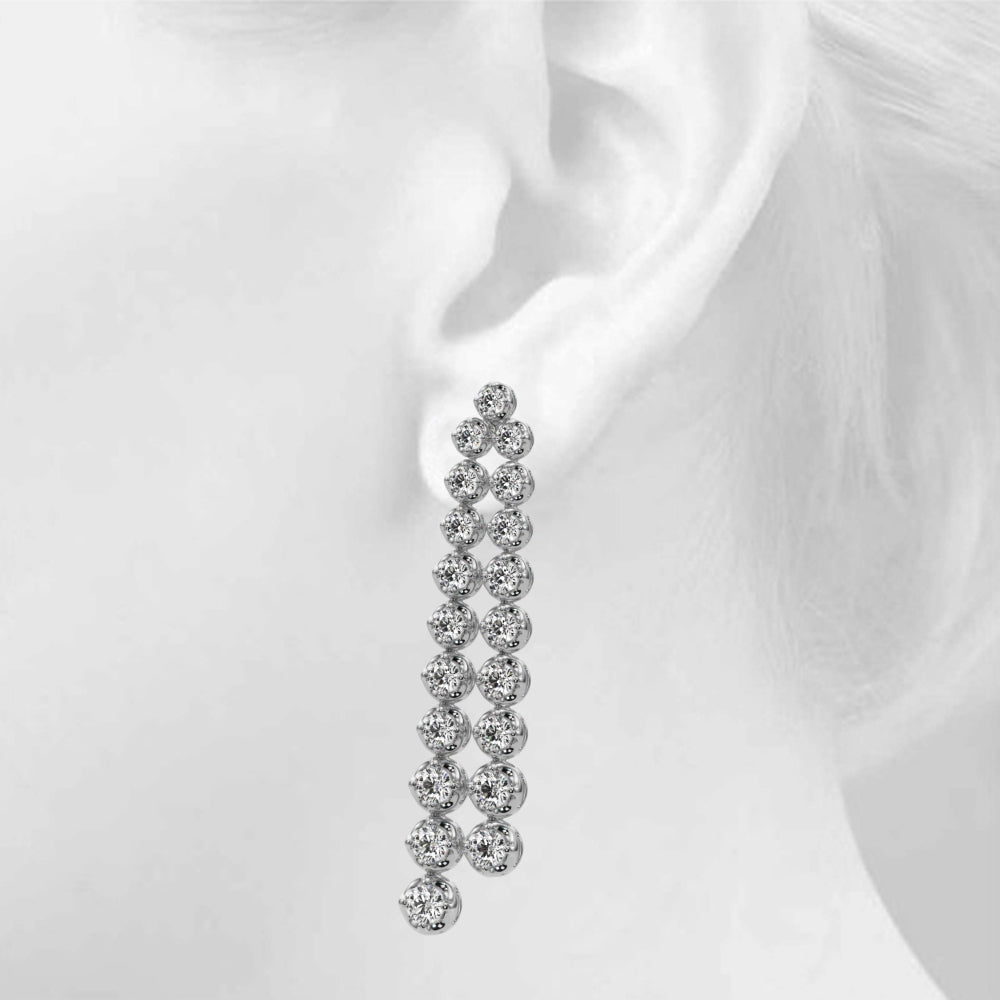 14K White Gold Lab Grown Diamond Earrings With 1.72 TCW Diamond (Lab Grown VS-SI1, E/F/G)