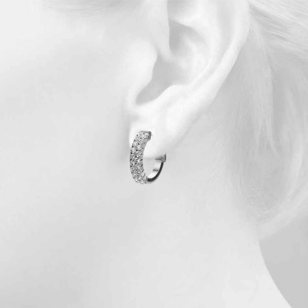 14K White Gold Lab Grown Diamond Double Row Vault Lock With 1.14 TCW Diamond (Lab Grown VS-SI1, E/F/G)