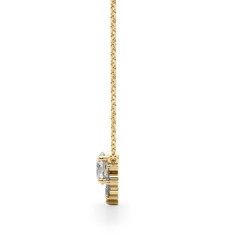 14K Yellow Gold Lab Grown Diamond Necklace With 0.11 TCW Diamond (Lab Grown VS-SI1, E/F/G)