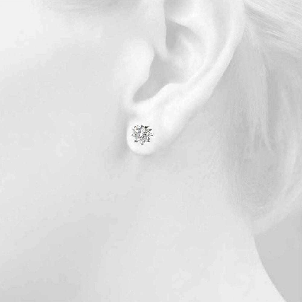 14K White Gold Fashion Earrings With 0.07 TCW Diamond (Lab Grown VS-SI1, E/F/G)