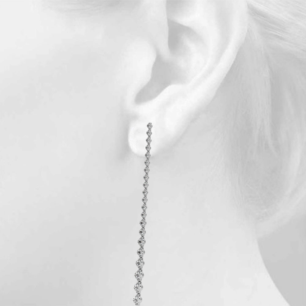 14K White Gold Earrings With 1.30 TCW Diamond (Lab Grown VS-SI1, E/F/G)