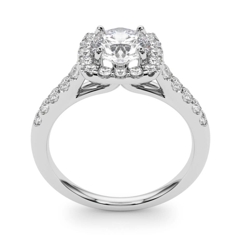 14K White Gold Engagement Rings Halo Round With 2.07 TCW Diamond (Lab Grown VS-SI1, E/F/G)