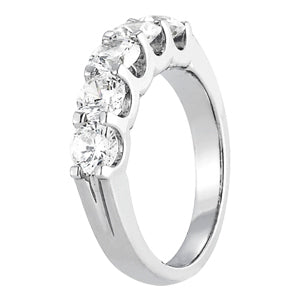 14K White Gold Wedding Bands Prong Set With 1 TCW Diamond (Lab Grown VS-SI1, E/F/G)