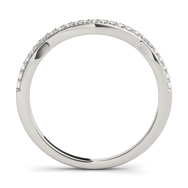 14K White Gold Curved Diamond Band With 0.12 TCW Diamond (Lab Grown VS-SI1, E/F/G)