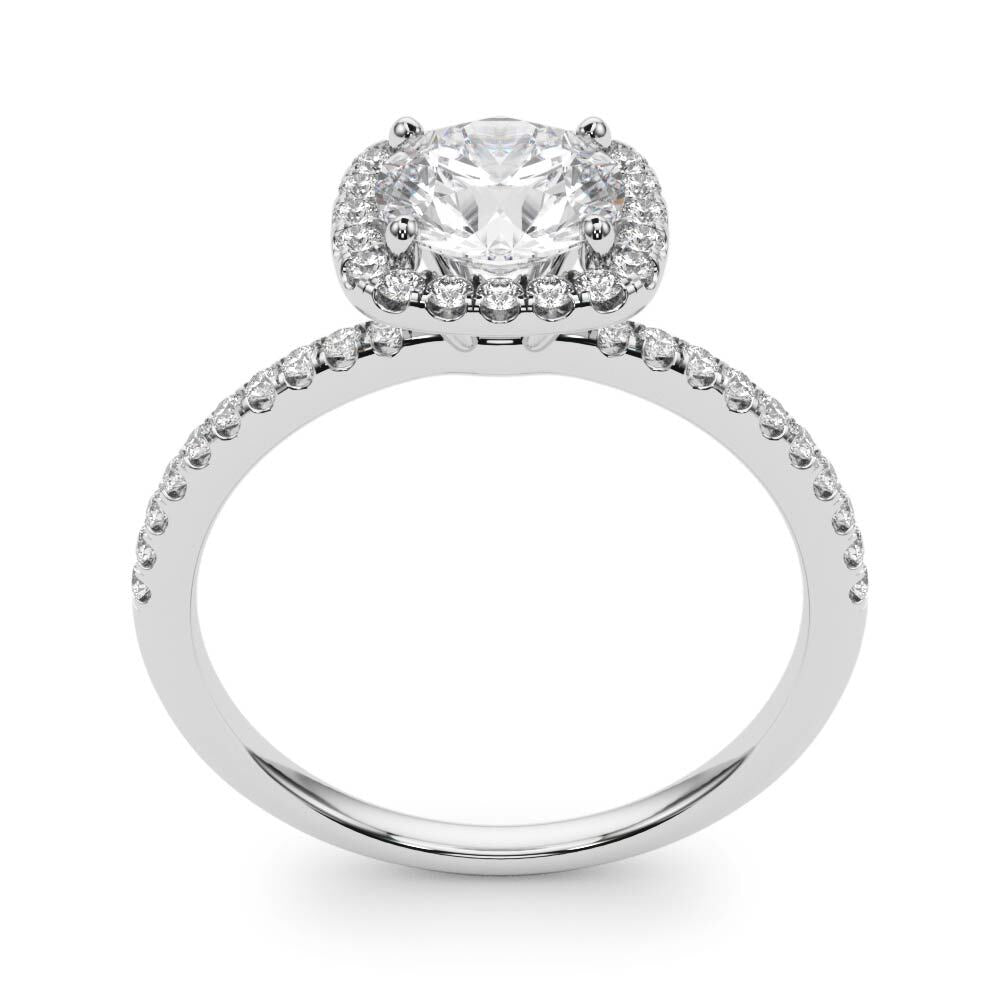 14K White Gold Engagement Rings Halo Round With 1.22 TCW Diamond (Lab Grown VS-SI1, E/F/G)