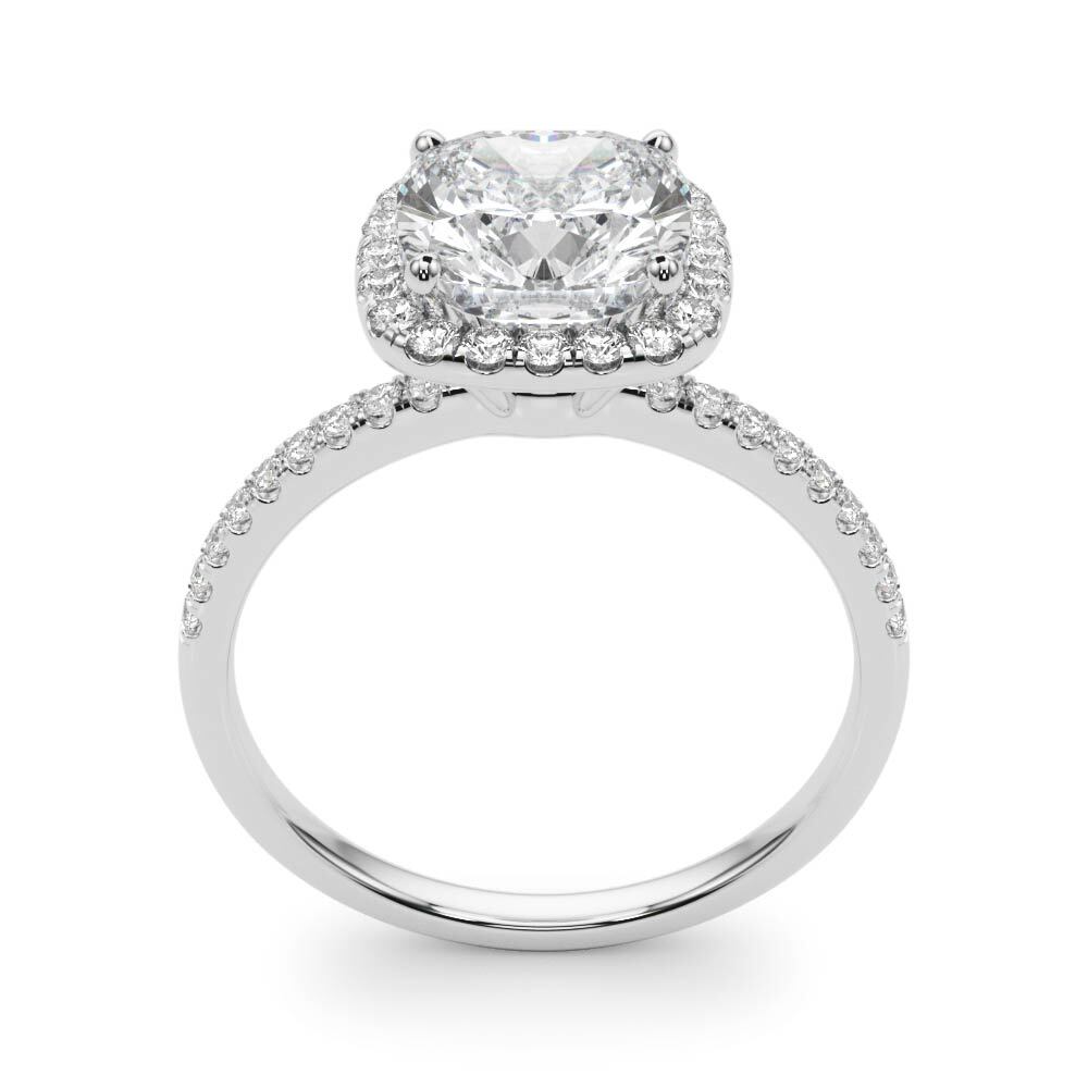 14K White Gold Engagement Rings Halo Square & Cushion With 2.28 TCW Diamond (Lab Grown VS-SI1, E/F/G)