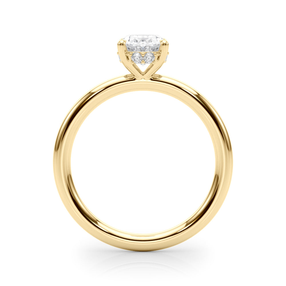 14K Yellow Gold Hidden Halo Ov Engagement Ring With 2.08 TCW Diamond (Lab Grown VS-SI1, E/F/G)