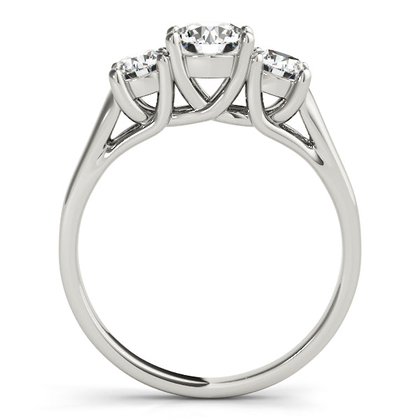 14K White Gold Engagement Rings 3 Stone Round With 1.45 TCW Diamond (Lab Grown VS-SI1, E/F/G)