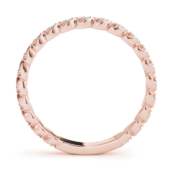 14K Rose Gold Band With Sizing Bar With 0.15 TCW Diamond (Lab Grown VS-SI1, E/F/G)