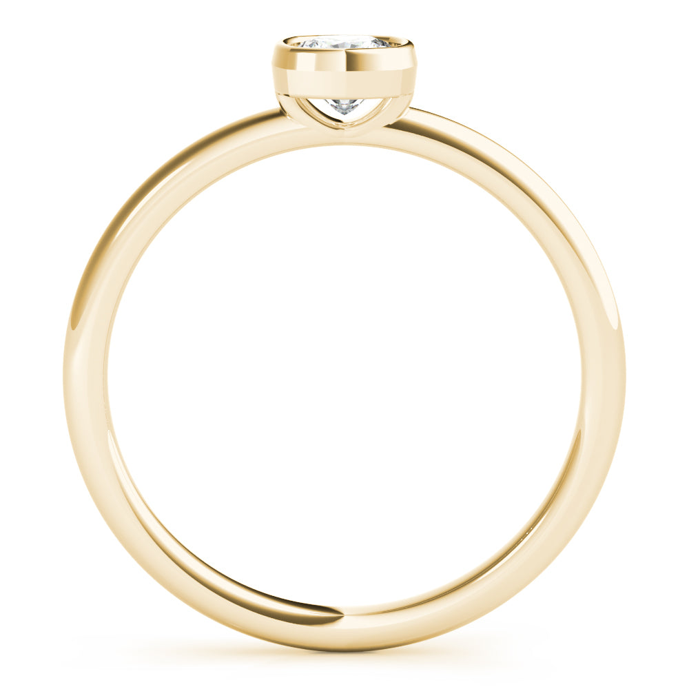 14K Yellow Gold Cushion Solitaire Stackable With 0.40 TCW Diamond (Lab Grown VS-SI1, E/F/G)