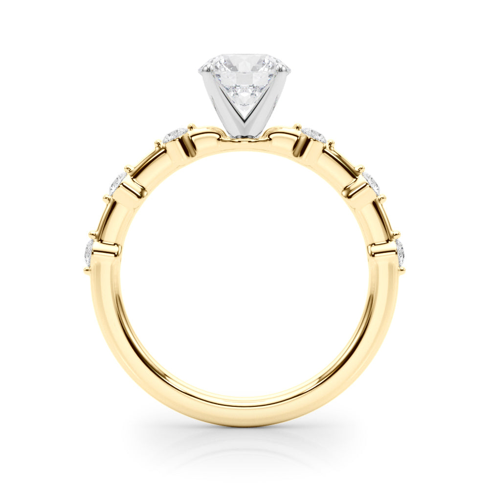 14K Yellow Gold Rd Shared Pr Single Row With 0.18 TCW Diamond (Lab Grown VS-SI1, E/F/G)