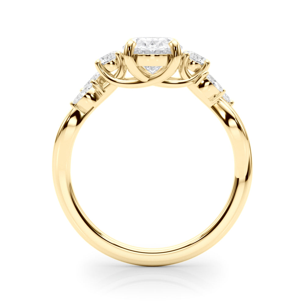 14K Yellow Gold Split Shank Ov Center Rd & Mq Sides With 2.32 TCW Diamond (Lab Grown VS-SI1, E/F/G)