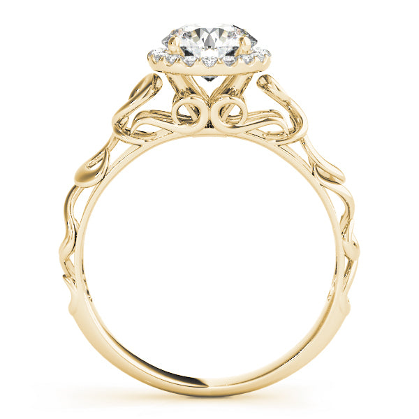 14K Yellow Gold Engagement Rings Solitaires Any Shape With 0.58 TCW Diamond (Lab Grown VS-SI1, E/F/G)