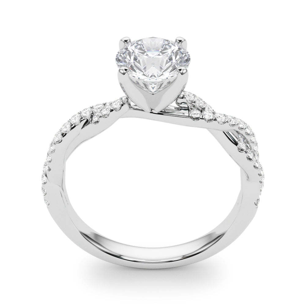 14K White Gold Engagement Ring With 0.19 TCW Diamond (Lab Grown VS-SI1, E/F/G)