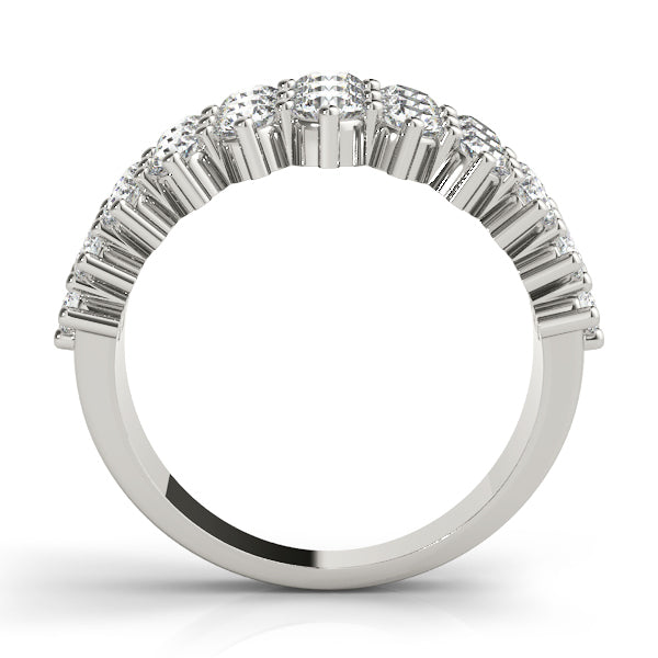 14K White Gold 3 Row Fashion Ring With 0.60 TCW Diamond (Lab Grown VS-SI1, E/F/G)