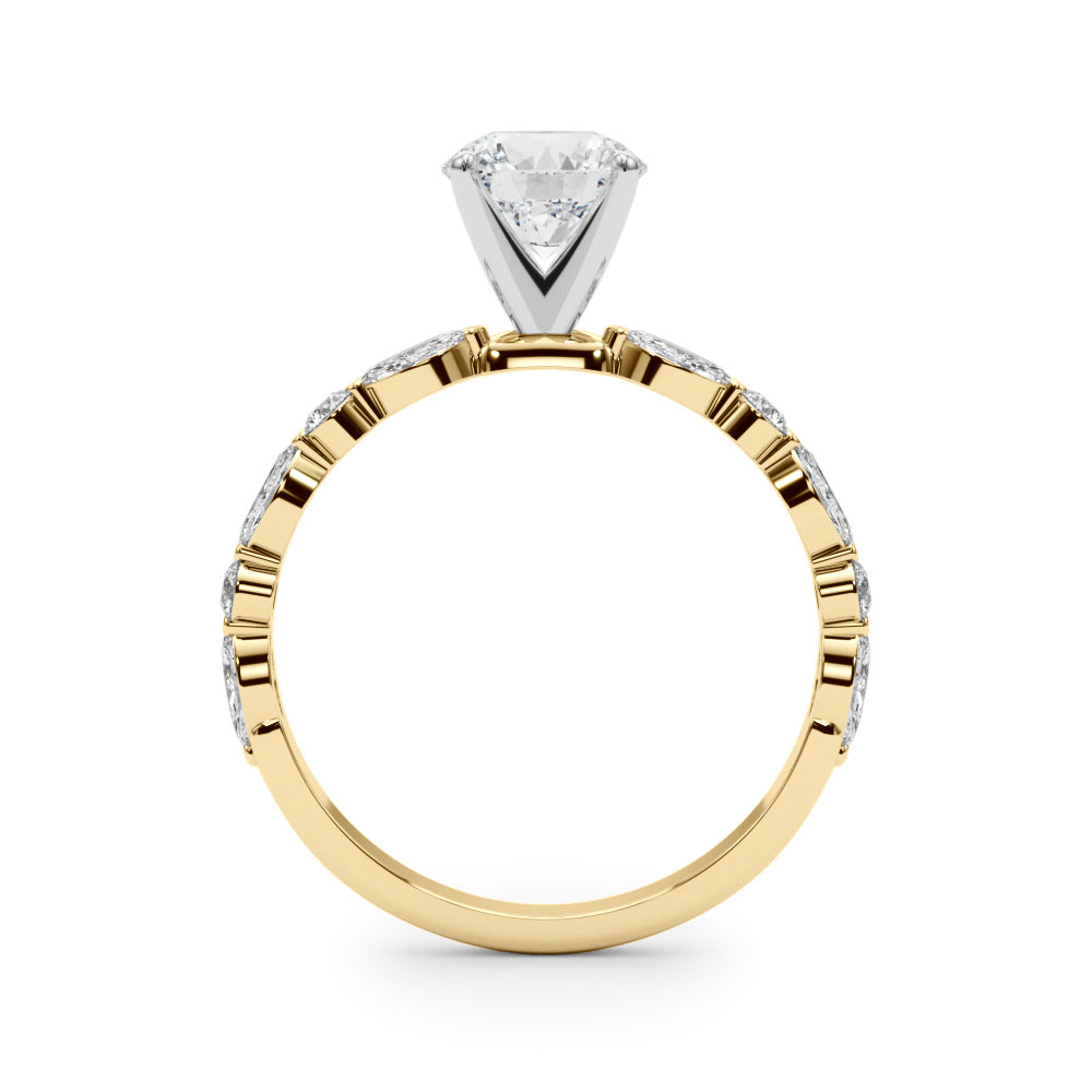 14K Yellow Gold Marquise & Round With 0.54 TCW Diamond (Lab Grown VS-SI1, E/F/G)
