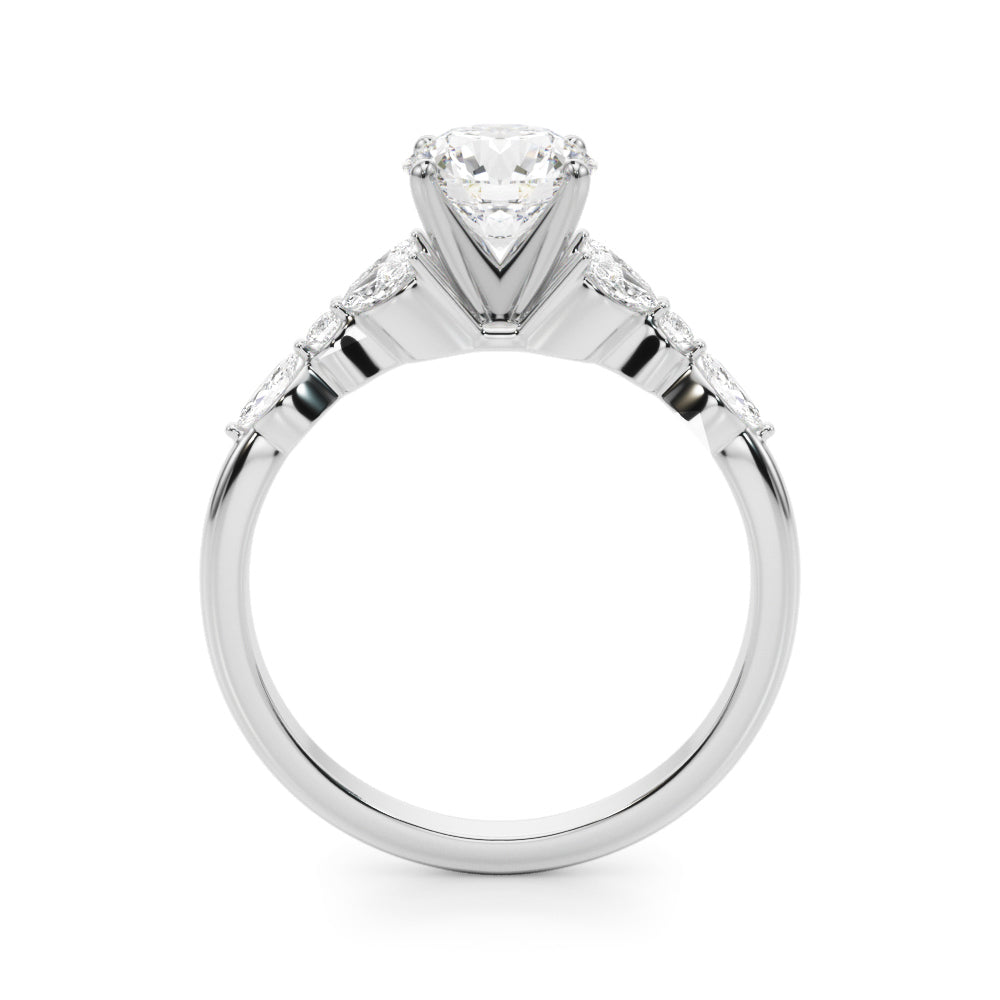 14K White Gold Marquise & Round Engagement Ring With 0.39 TCW Diamond (Lab Grown VS-SI1, E/F/G)