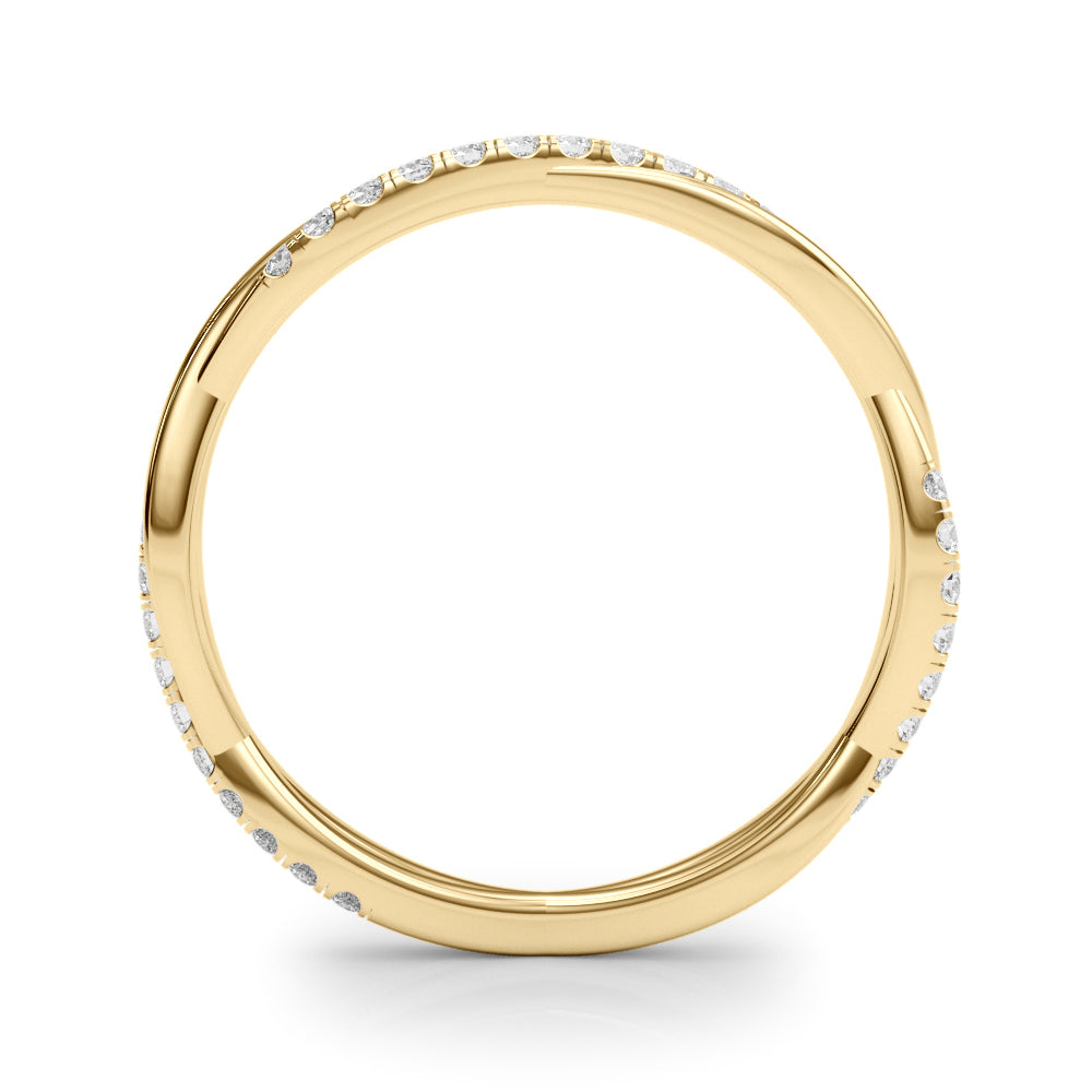 14K Yellow Gold Lab Grown Diamond Twisted Band With 0.20 TCW Diamond (Lab Grown VS-SI1, E/F/G)