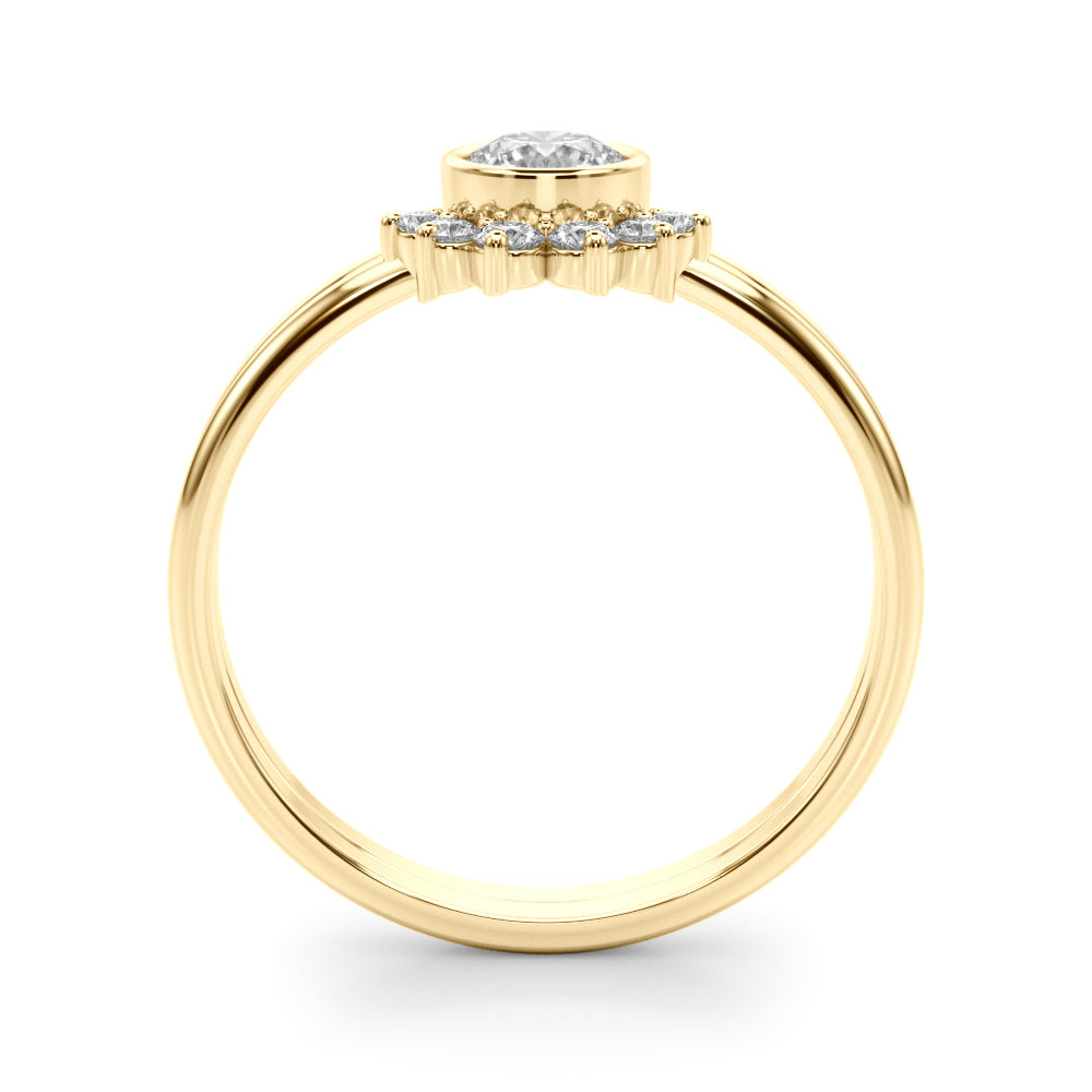 14K Yellow Gold Lab Grown Diamond Fashion Ring Round With 0.10 TCW Diamond (Lab Grown VS-SI1, E/F/G)