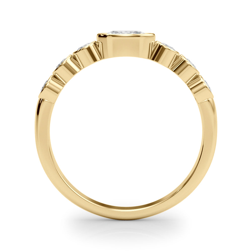 14K Yellow Gold Lab Grown Diamond With Oval Color Center Ring With 0.49 TCW Diamond (Lab Grown VS-SI1, E/F/G)