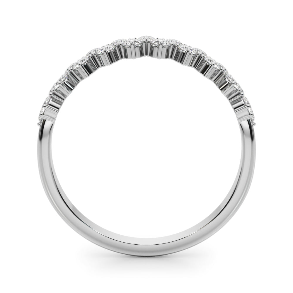 14K White Gold Lab Grown Diamond Two Row Band Round With 0.52 TCW Diamond (Lab Grown VS-SI1, E/F/G)