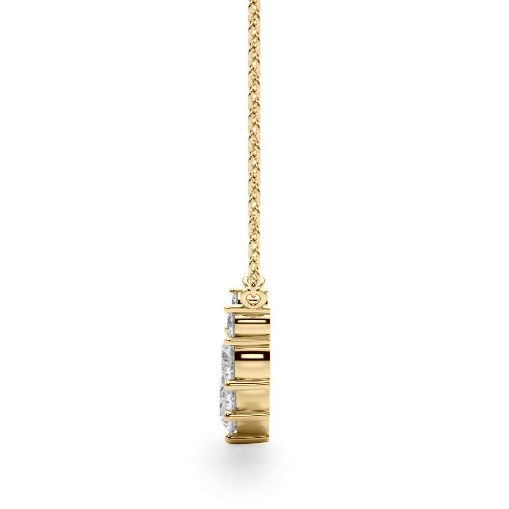 14K Yellow Gold Lab Grown Diamond Necklace With 0.14 TCW Diamond (Lab Grown VS-SI1, E/F/G)