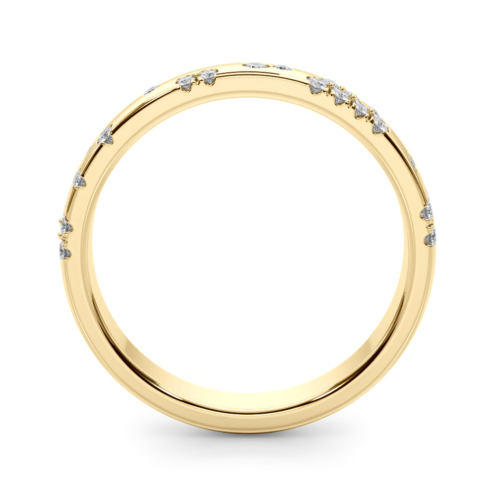 14K Yellow Gold Lab Grown Diamond 3mm Band With 0.16 TCW Diamond (Lab Grown VS-SI1, E/F/G)