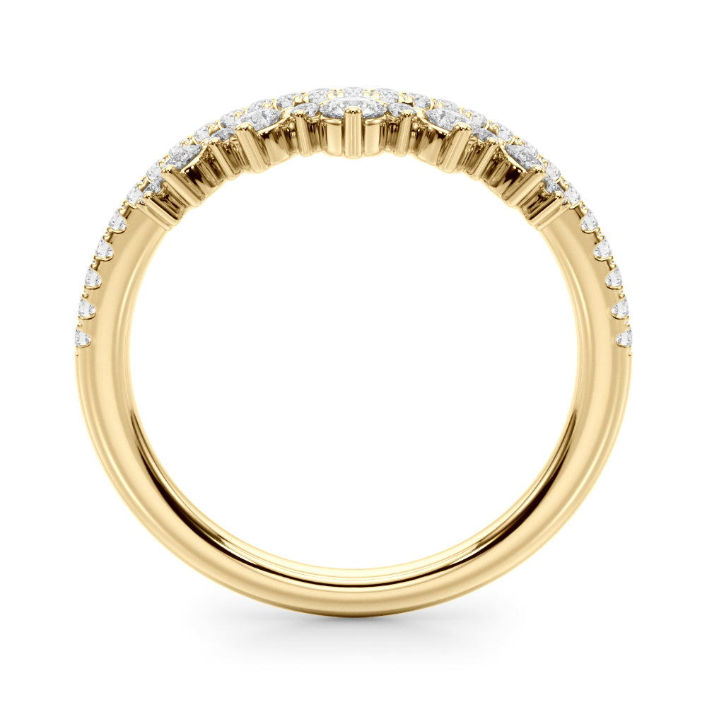 14K Yellow Gold Lab Grown Diamond Chevro Band With 0.22 TCW Diamond (Lab Grown VS-SI1, E/F/G)