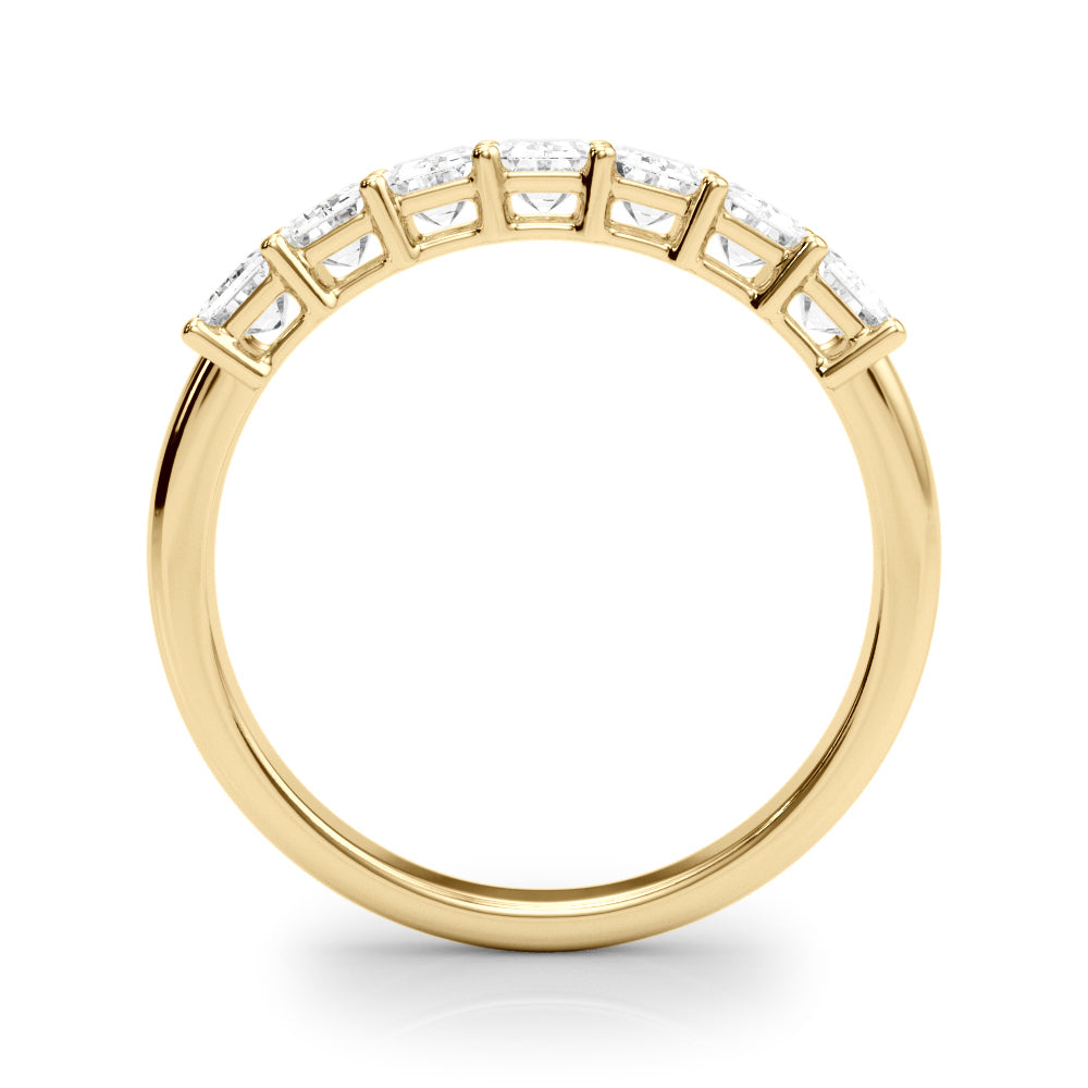 14K Yellow Gold Lab Grown Diamond 7 Stone Band Emerald Cut With 1.75 TCW Diamond (Lab Grown VS-SI1, E/F/G)