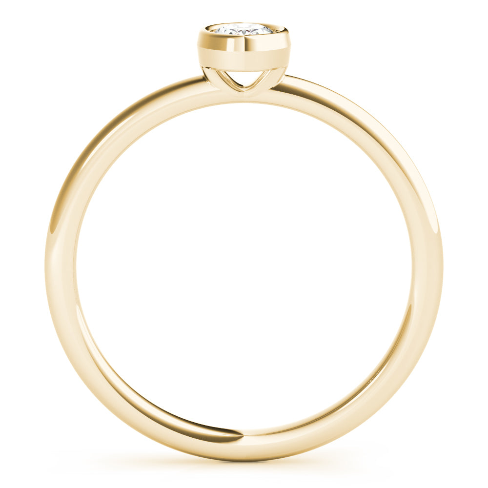 14K Yellow Gold Lab Grown Diamond Solitaire Stack Oval With 0.25 TCW Diamond (Lab Grown VS-SI1, E/F/G)