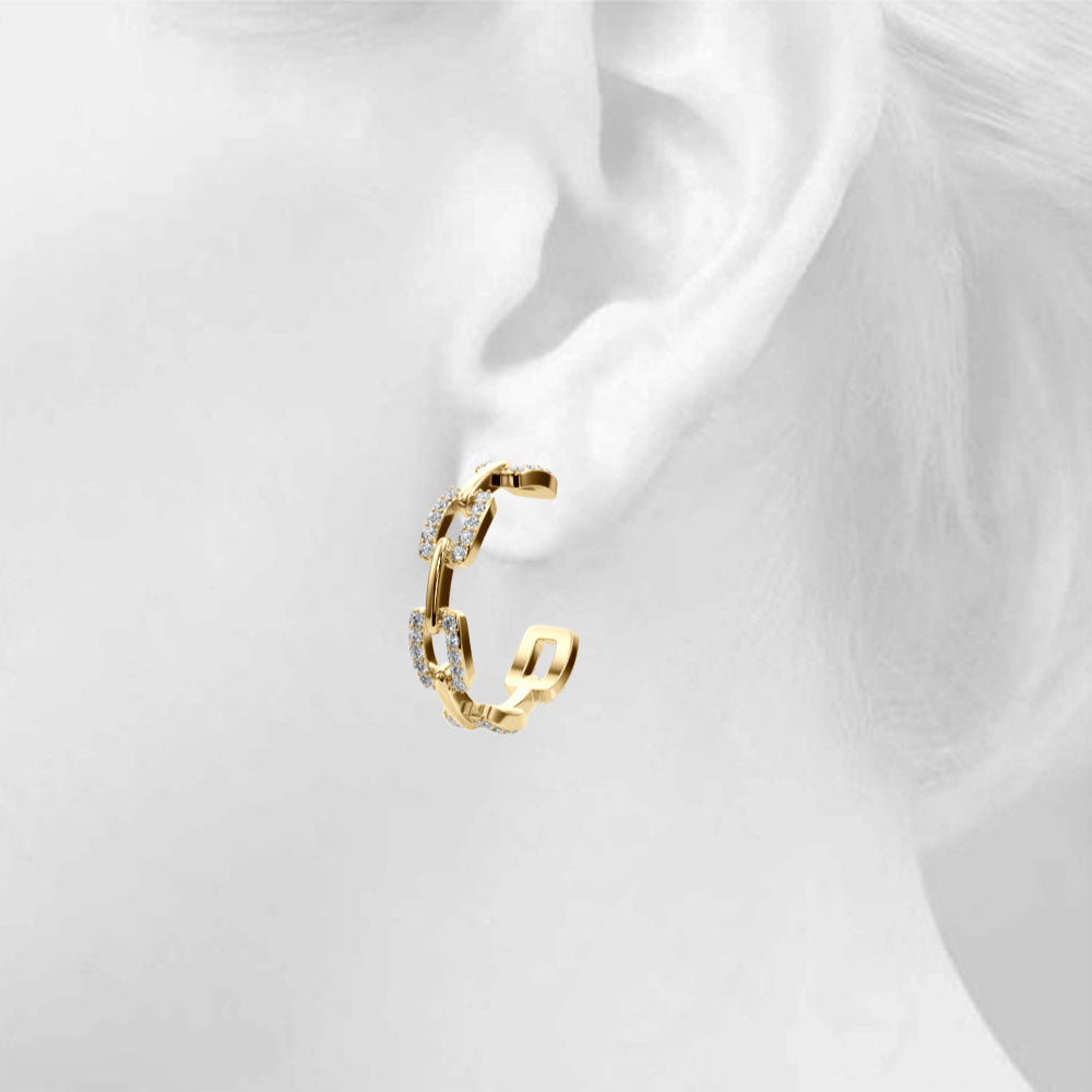 14K Yellow Gold Lab Grown Diamond Fashion Earrings With 1.04 TCW Diamond (Lab Grown VS-SI1, E/F/G)