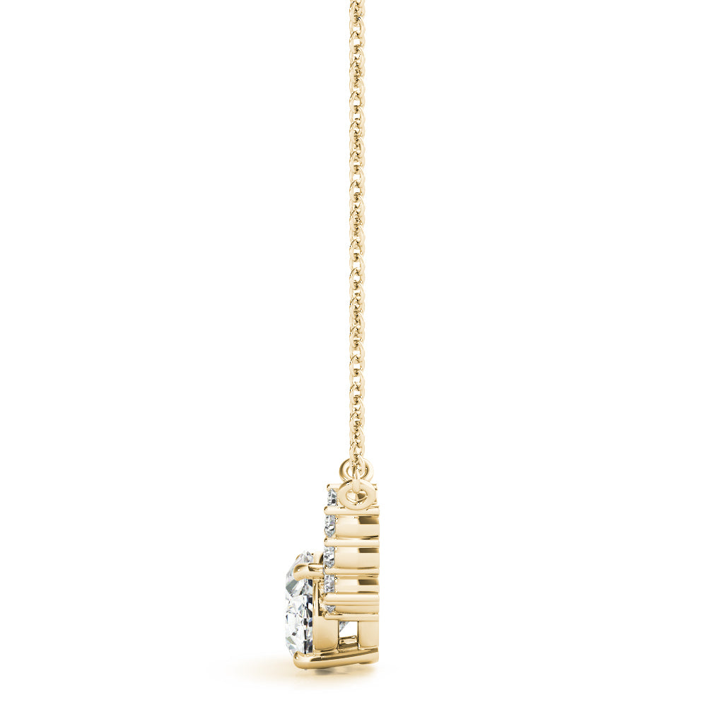 14K Yellow Gold Lab Grown Diamond Necklace With 0.09 TCW Diamond (Lab Grown VS-SI1, E/F/G)