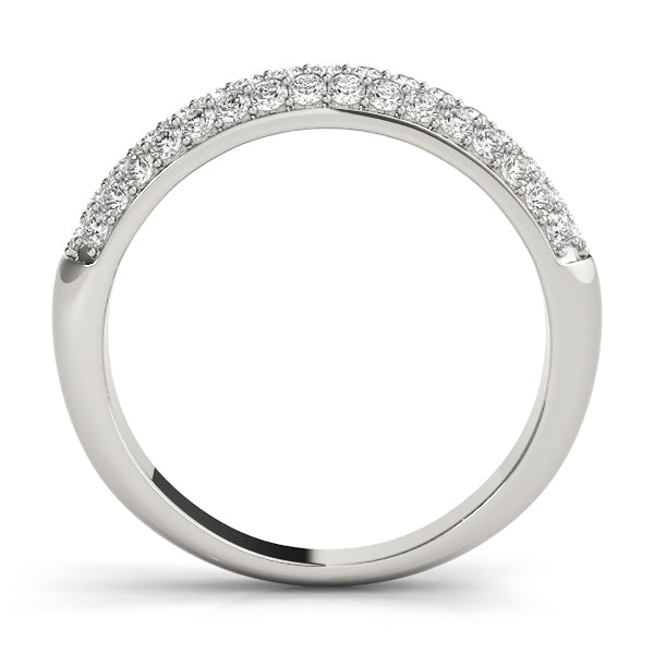 14K White Gold Wedding Bands Pave With 0.49 TCW Diamond (Lab Grown VS-SI1, E/F/G)