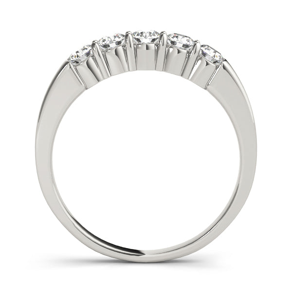 14K White Gold Wedding Bands Prong Set With 1 TCW Diamond (Lab Grown VS-SI1, E/F/G)