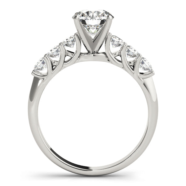 14K White Gold Engagement Rings Single Row Prong Set With 0.30 TCW Diamond (Lab Grown VS-SI1, E/F/G)