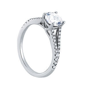 14K White Gold Engagement Rings Multirow With 0.14 TCW Diamond (Lab Grown VS-SI1, E/F/G)