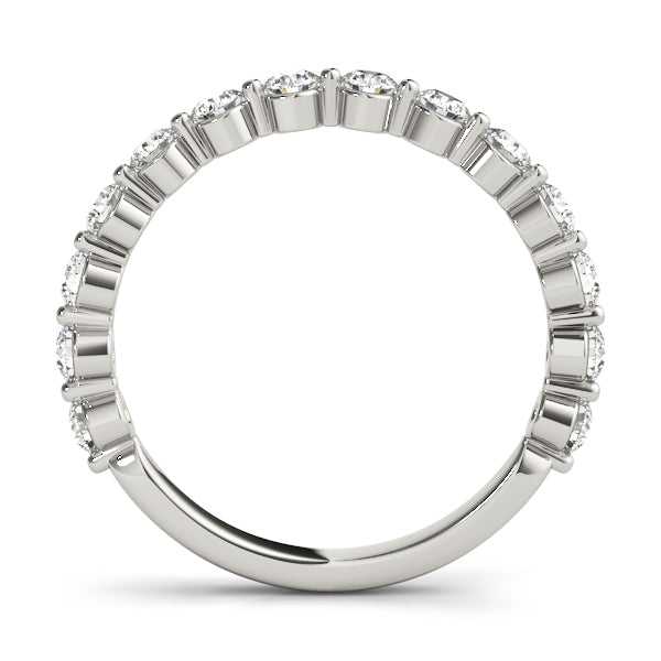 14K White Gold Single Prong Wedding Band With 0.42 TCW Diamond (Lab Grown VS-SI1, E/F/G)