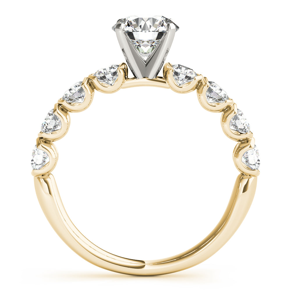 14K White and Yellow Gold Engagement Rings U Prong With 2.40 TCW Diamond (Lab Grown VS-SI1, E/F/G)