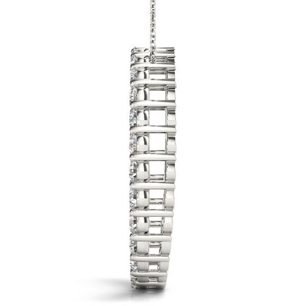 14K White Gold Pendants Circle With 1.80 TCW Diamond (Lab Grown VS-SI1, E/F/G)