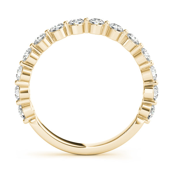 14K Yellow Gold Single Prong Wedding Band With 0.42 TCW Diamond (Lab Grown VS-SI1, E/F/G)