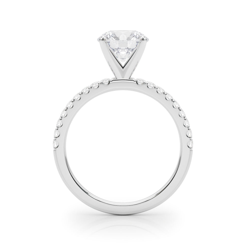 14K White Gold Engagement Ring 51162 Shank With 0.27 TCW Diamond (Lab Grown VS-SI1, E/F/G)