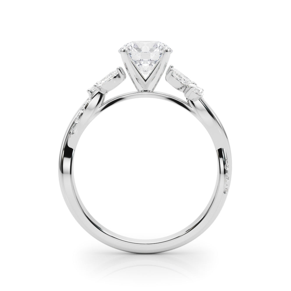 18K White Gold Rd & Mq Twisted Shank Engagement With 0.40 TCW Diamond (Lab Grown VS-SI1, E/F/G)