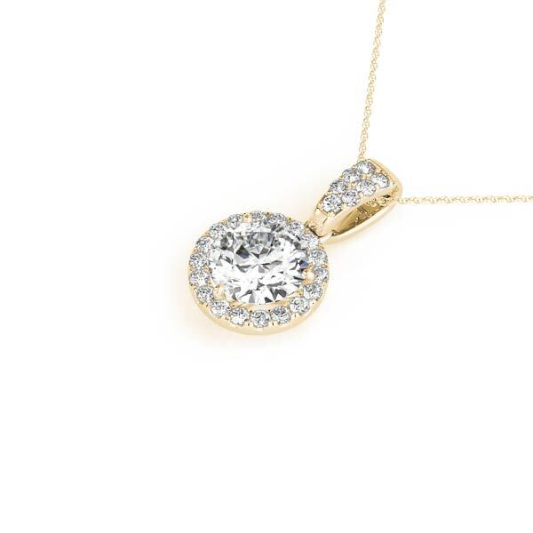 14K Yellow Gold Pendants Halo With 0.37 TCW Diamond (Lab Grown VS-SI1, E/F/G)